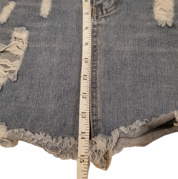 Distressed Ripped Frayed Denim Mini Skirt - Picture 10 of 11